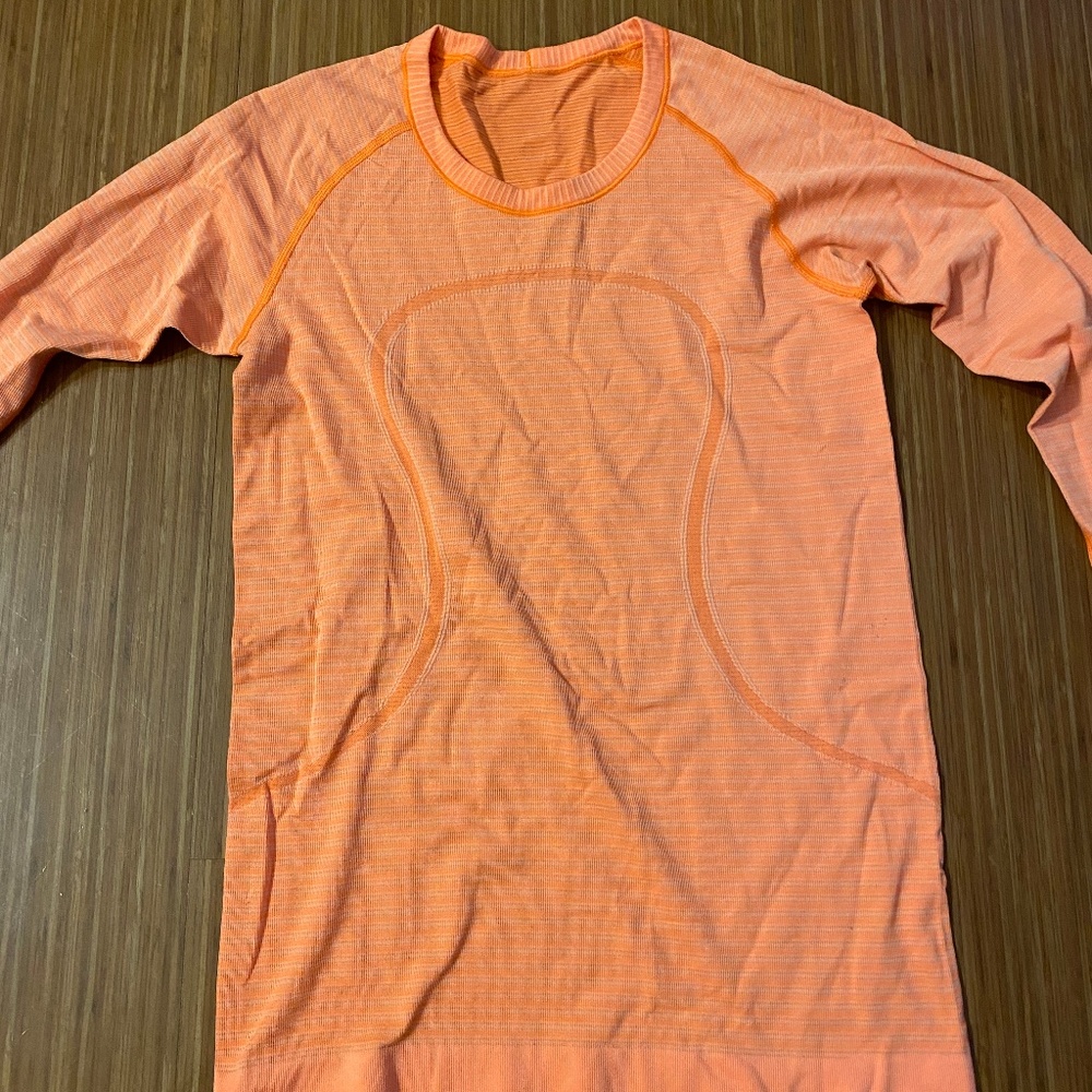 Lululemon Swiftly Tech Long Sleeve Tee -  Orange